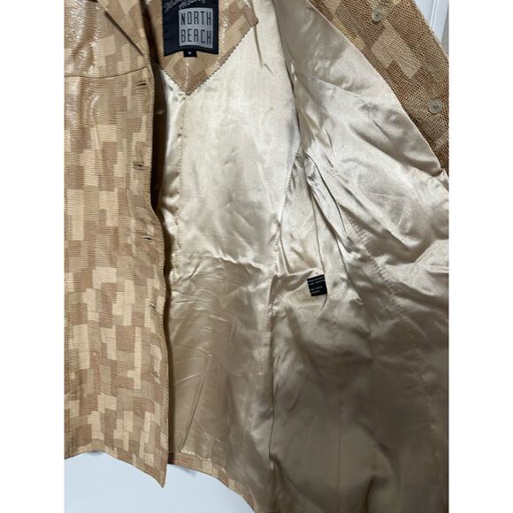 Michael Hoban North Beach Vintage Leather Patterned Jacket Size 8 - Picture 10 of 10